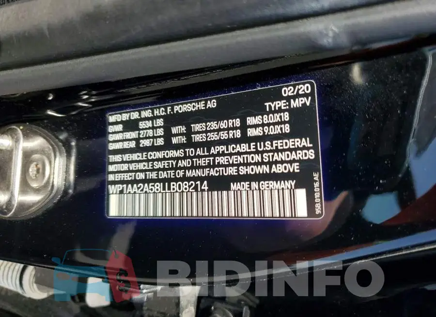 WP1AA2A58LLB08214 Photo# 13