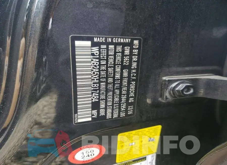 WP1AB2A5XHLB17484 Photo# 13