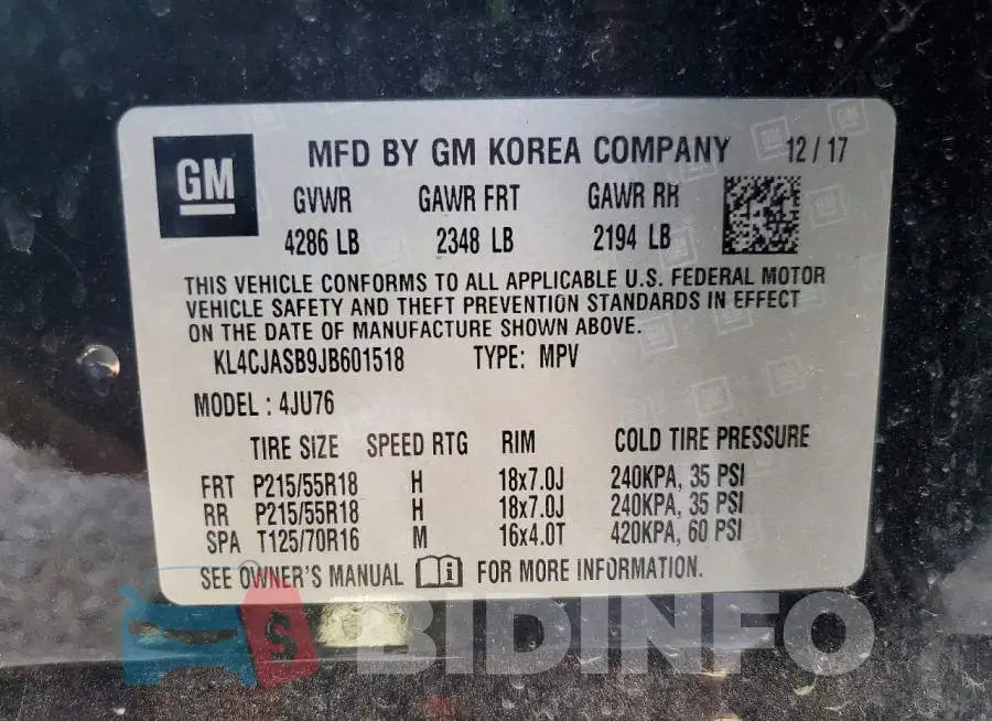 KL4CJASB9JB601518 Photo# 13