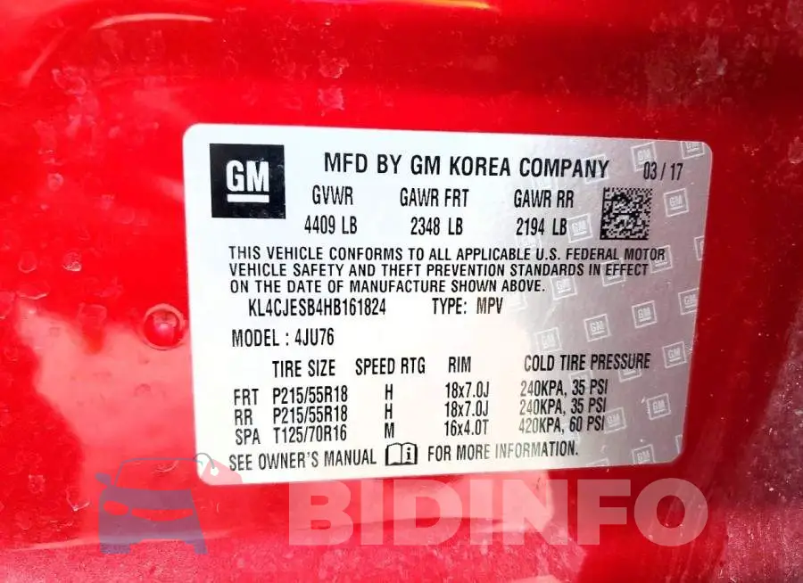 KL4CJESB4HB161824 Photo# 13