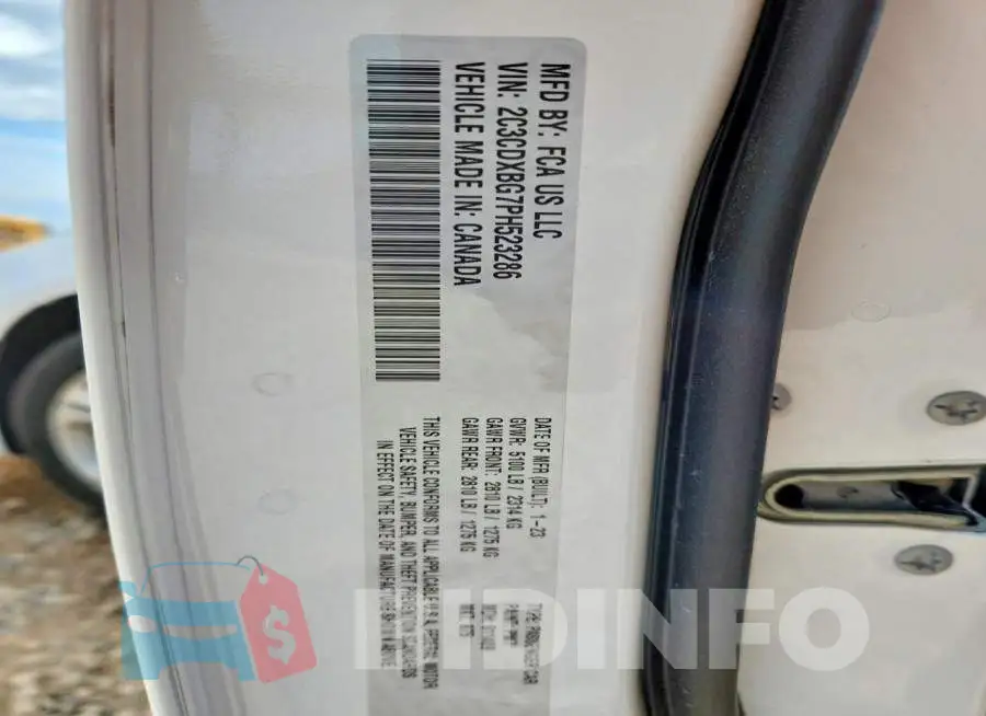 2C3CDXBG7PH523286 Photo# 13