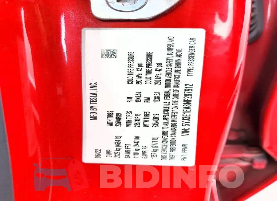 5YJ3E1EA8NF287912 Photo# 13