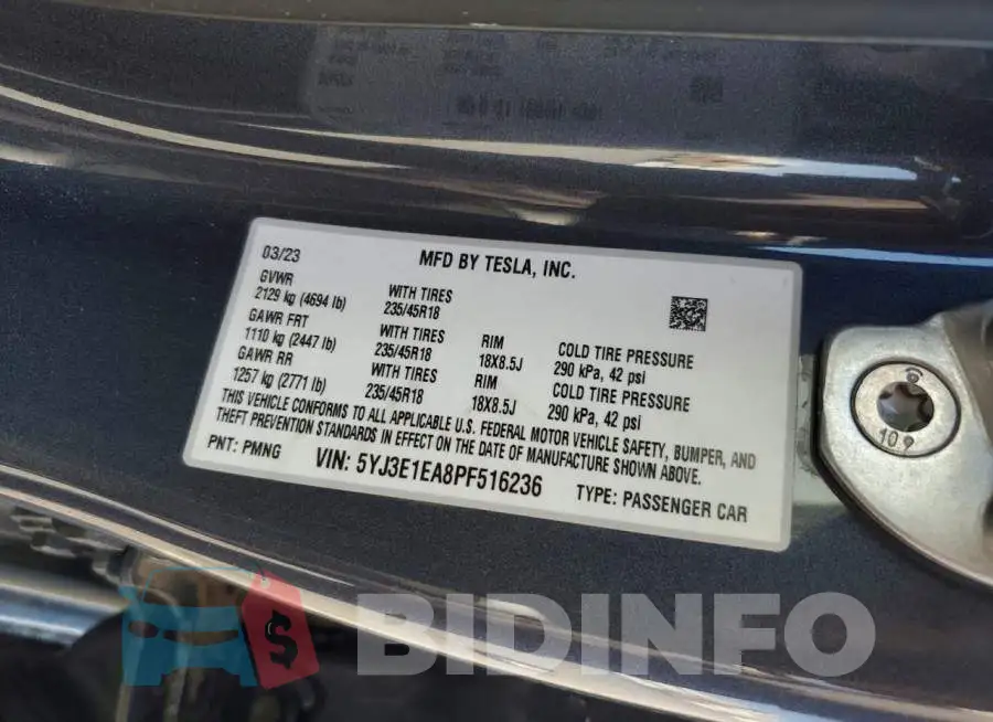 5YJ3E1EA8PF516236 Photo# 13