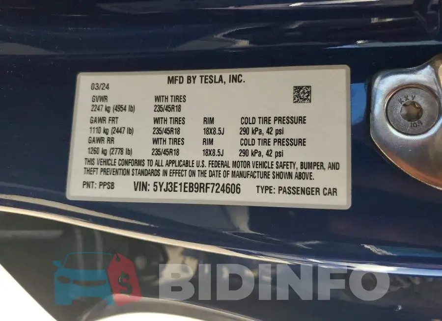5YJ3E1EB9RF724606 Photo# 12