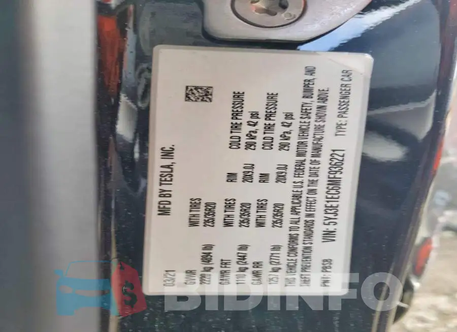5YJ3E1EC6MF936221 Photo# 12
