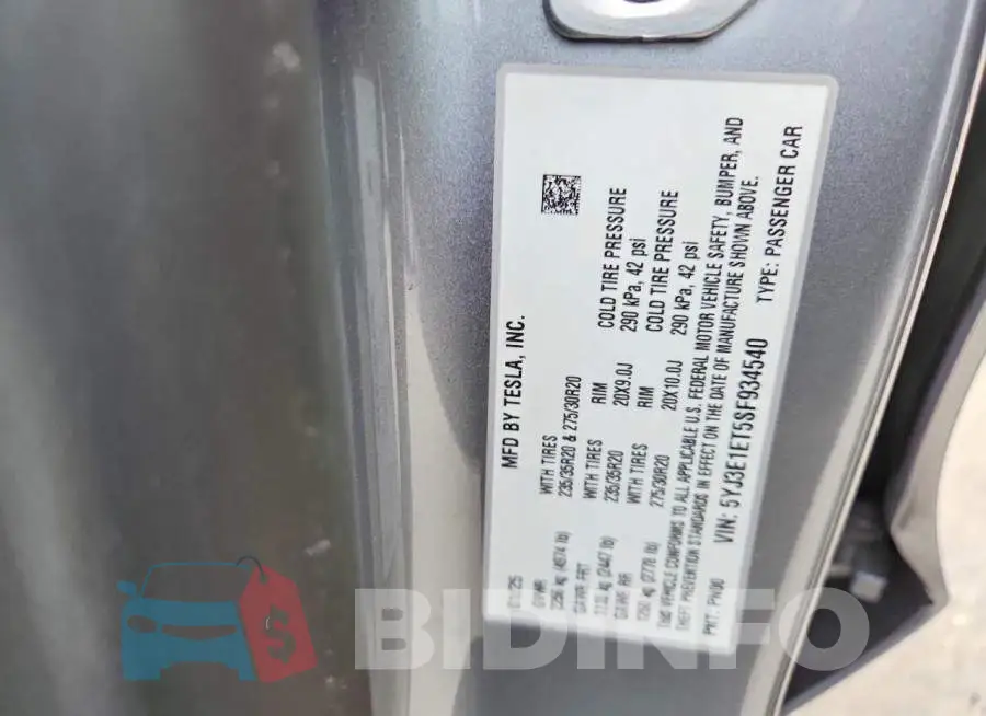 5YJ3E1ET5SF934540 Photo# 12