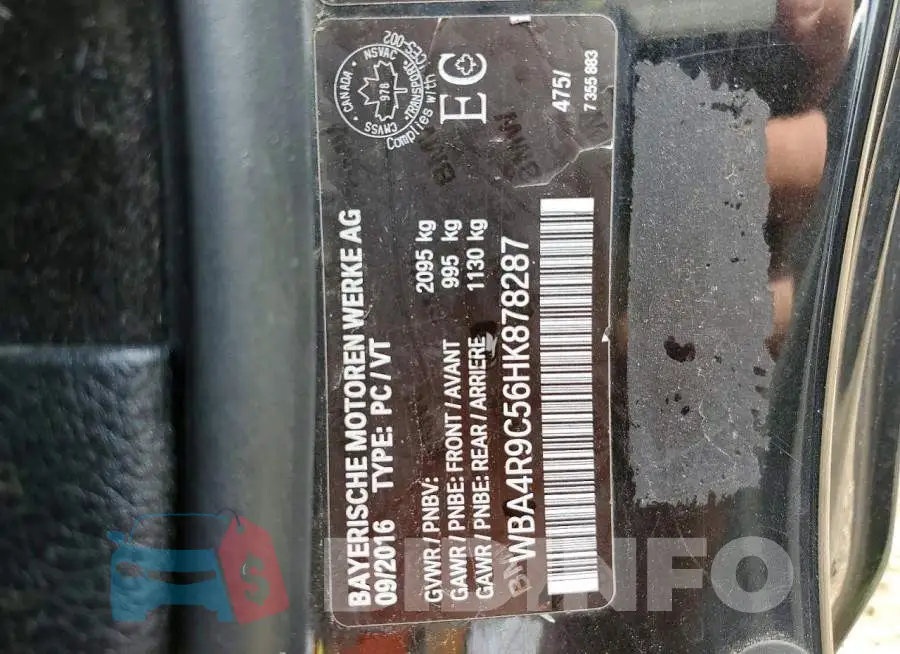 WBA4R9C56HK878287 Photo# 13