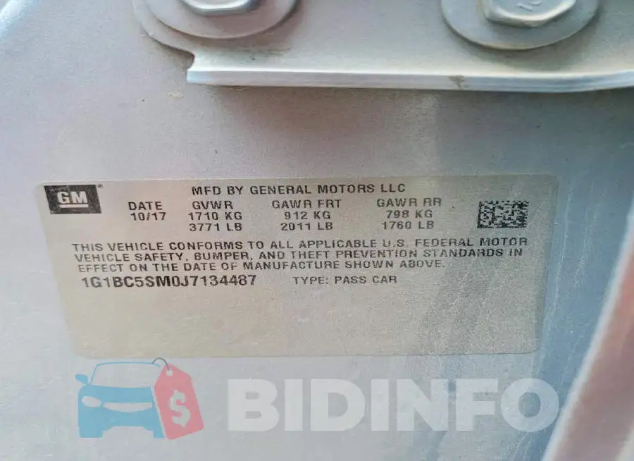 1G1BC5SM0J7134487 Photo# 12