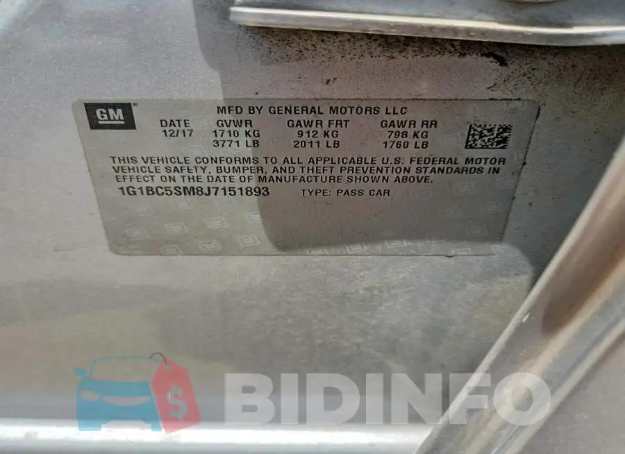 1G1BC5SM8J7151893 Photo# 12
