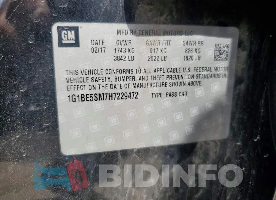 1G1BE5SM7H7229472 Photo# 12
