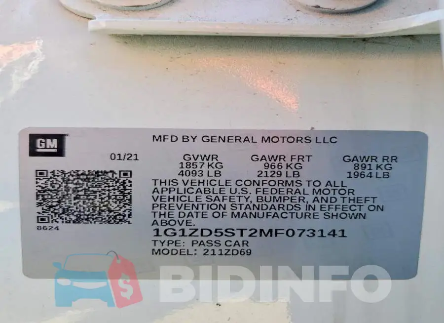 1G1ZD5ST2MF073141 Photo# 13
