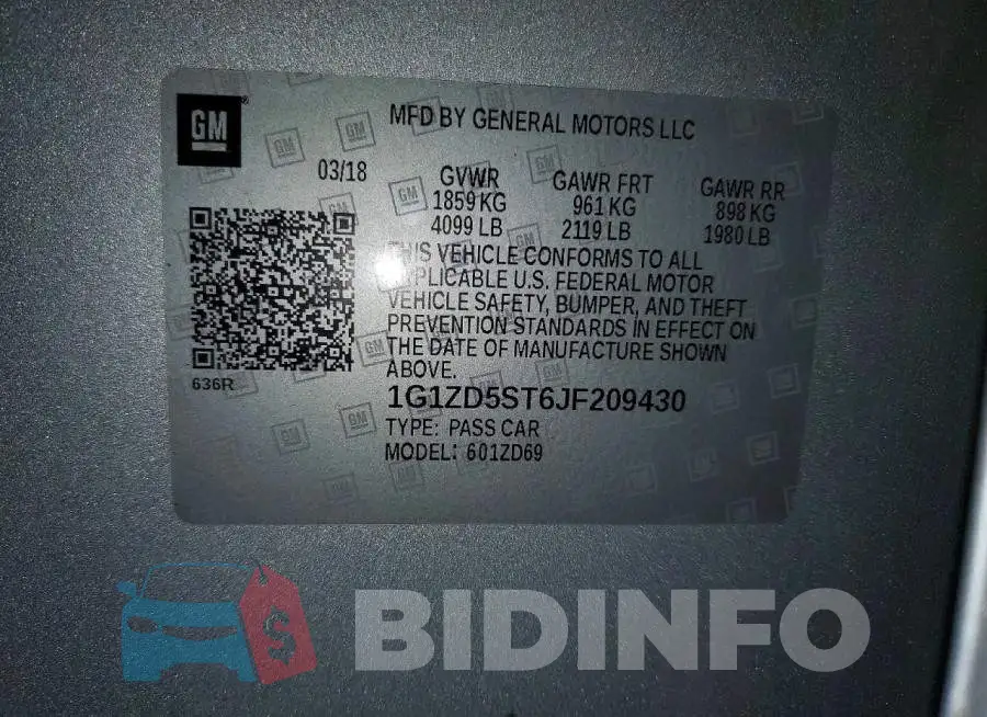 1G1ZD5ST6JF209430 Photo# 12