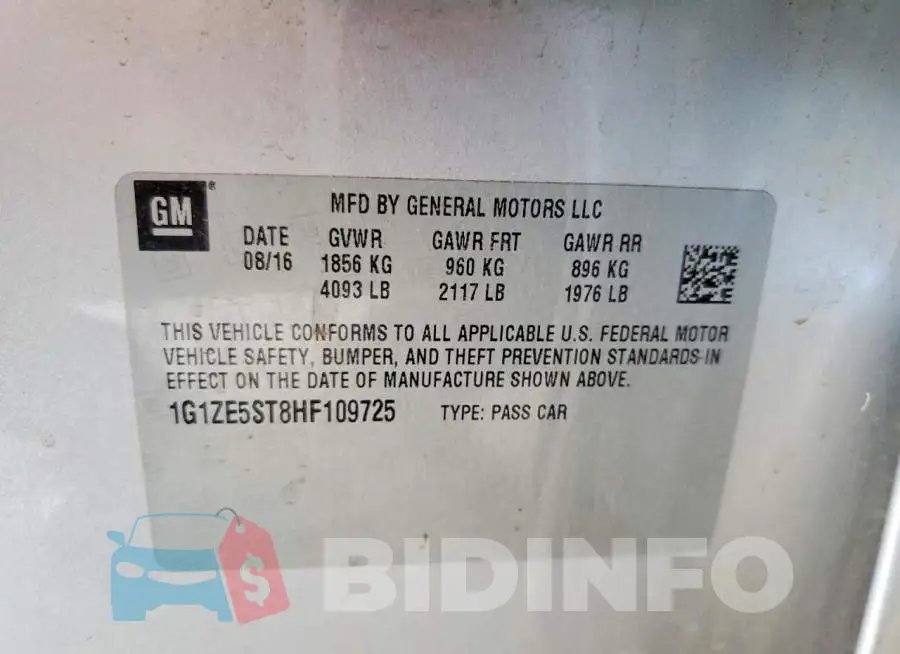 1G1ZE5ST8HF109725 Photo# 12