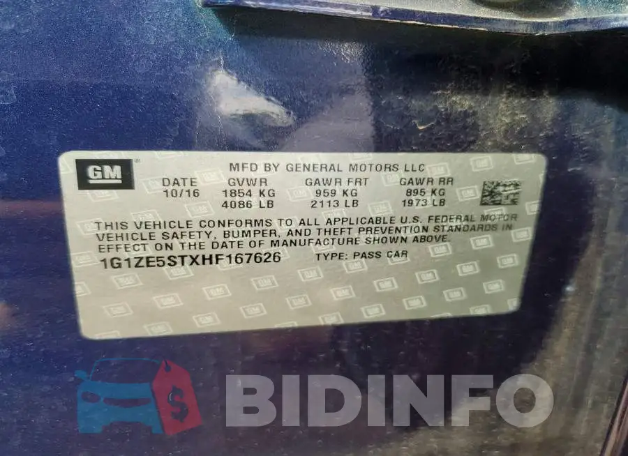 1G1ZE5STXHF167626 Photo# 13