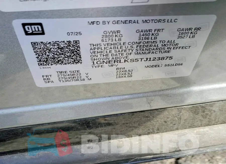 1GNERLKS5TJ123875 Photo# 13