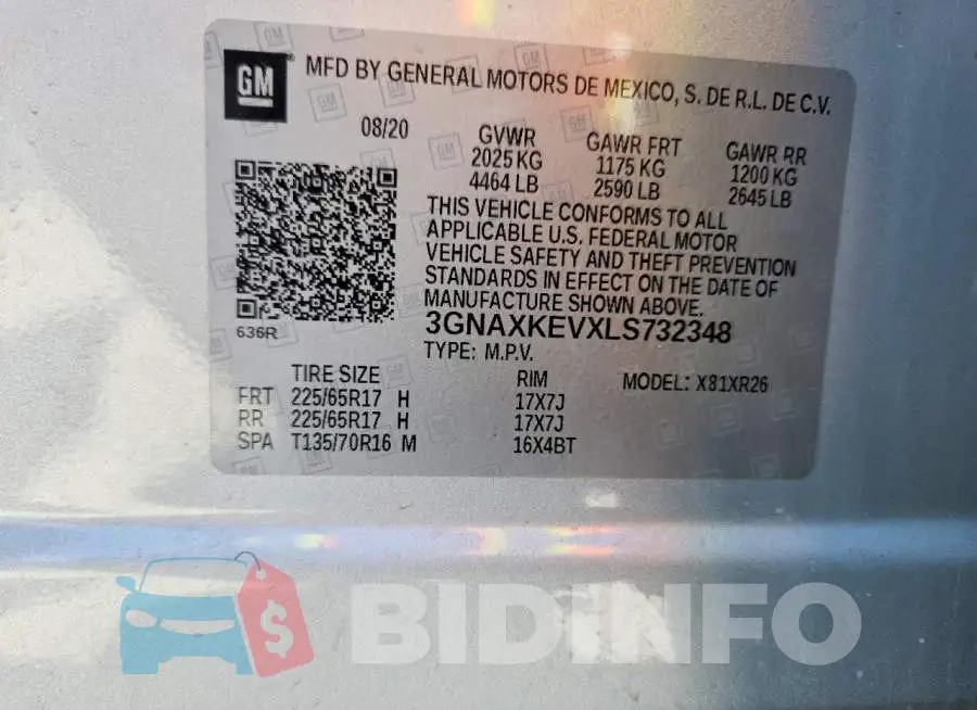 3GNAXKEVXLS732348 Photo# 14