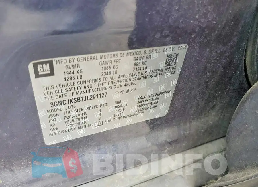3GNCJKSB7JL291127 Photo# 13