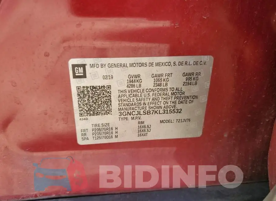 3GNCJLSB7KL315532 Photo# 13