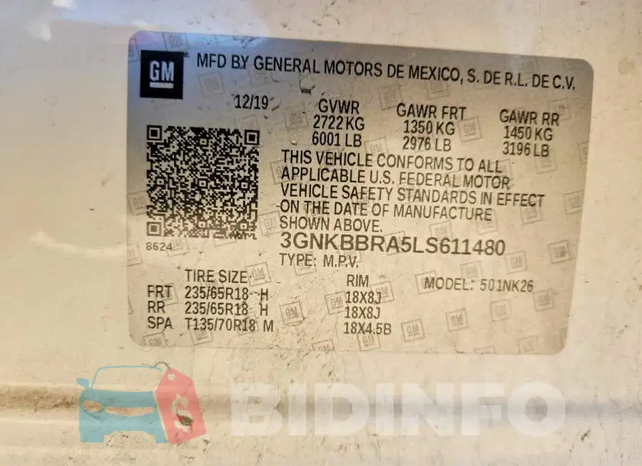 3GNKBBRA5LS611480 Photo# 13