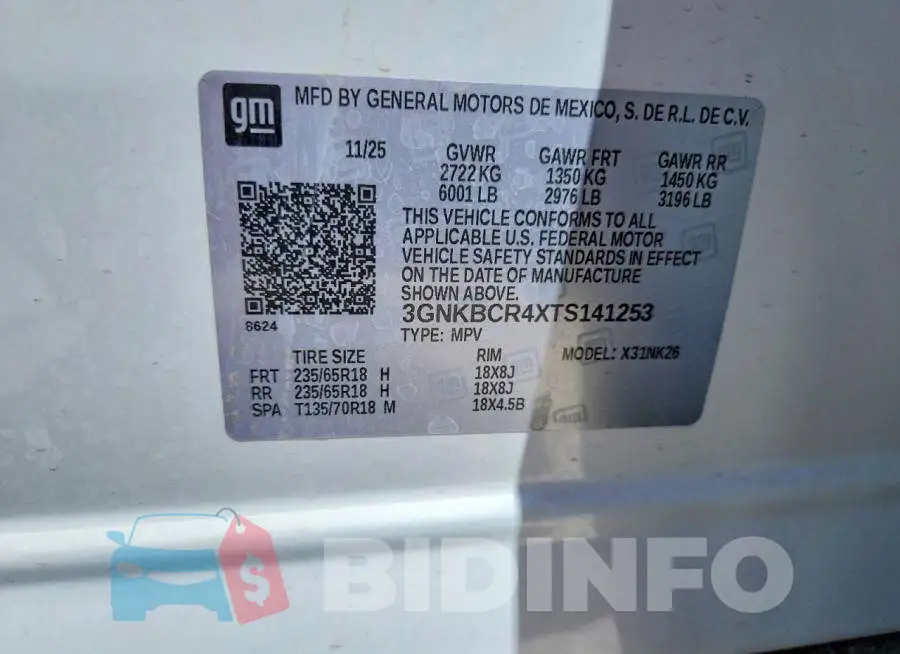 3GNKBCR4XTS141253 Photo# 13