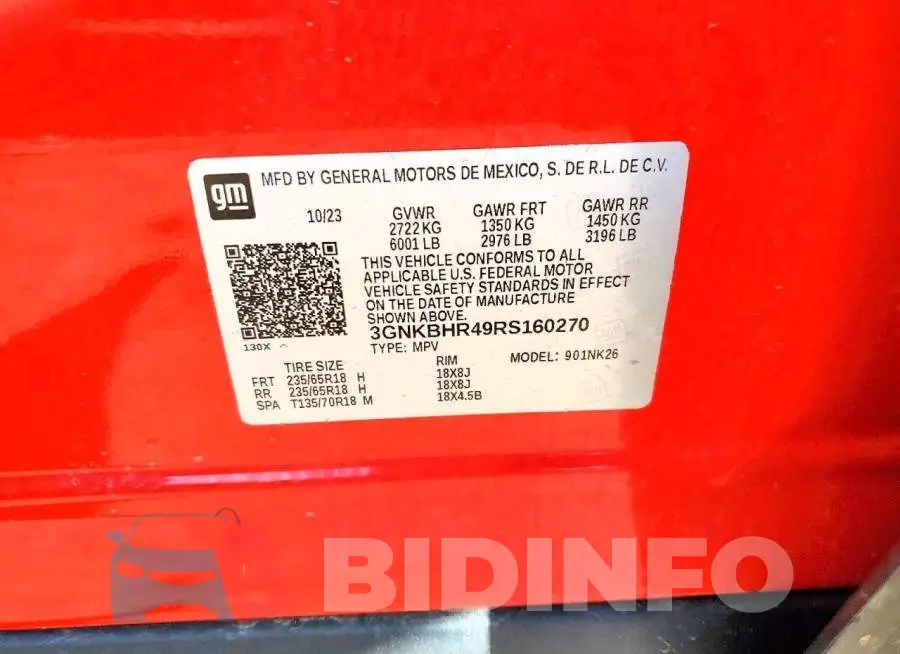 3GNKBHR49RS160270 Photo# 13