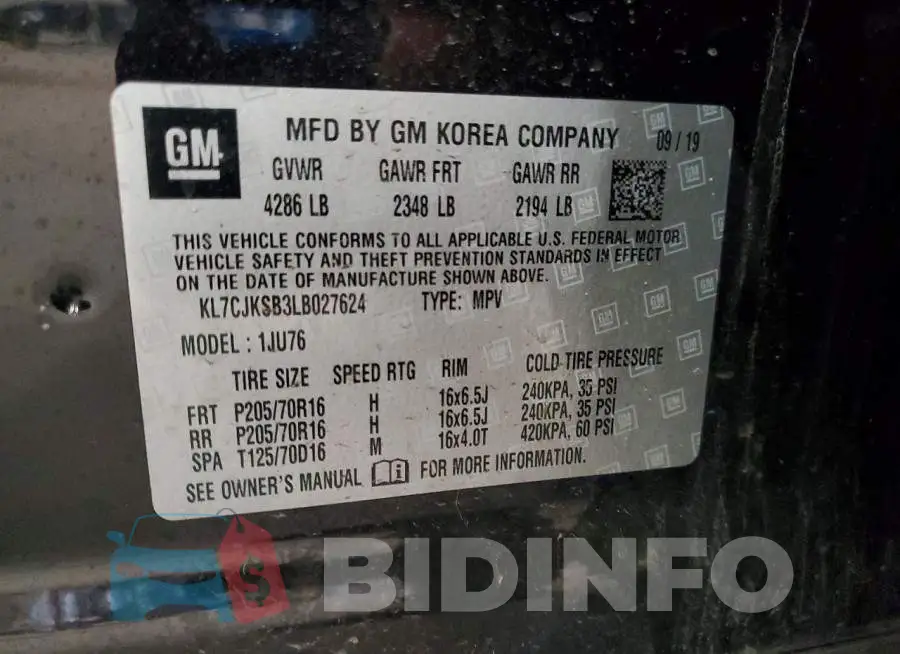 KL7CJKSB3LB027624 Photo# 13