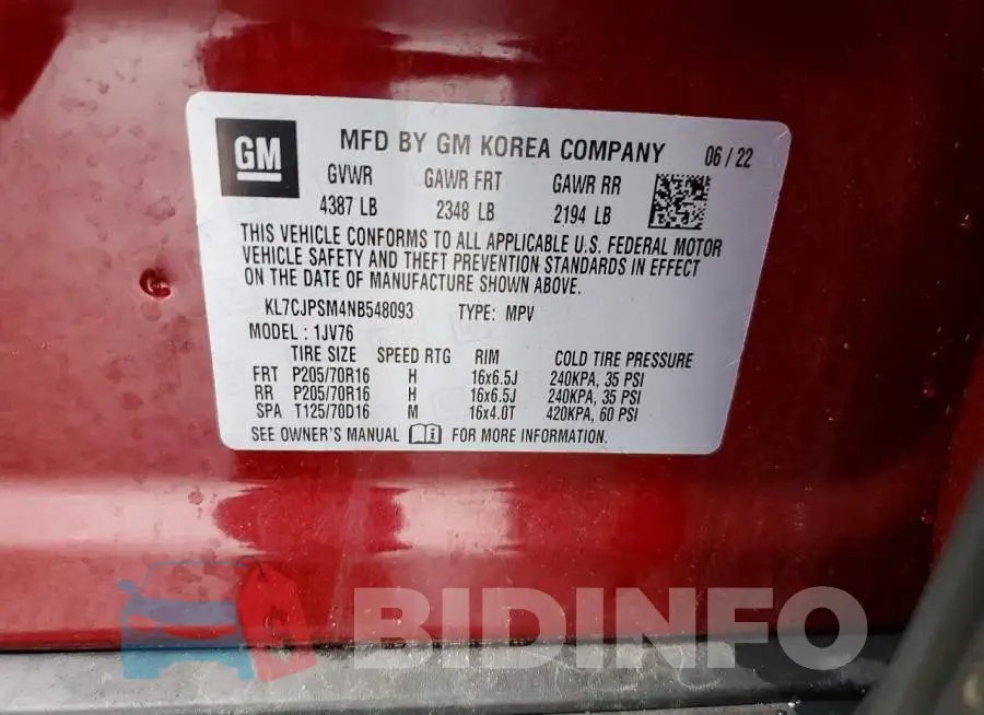KL7CJPSM4NB548093 Photo# 12