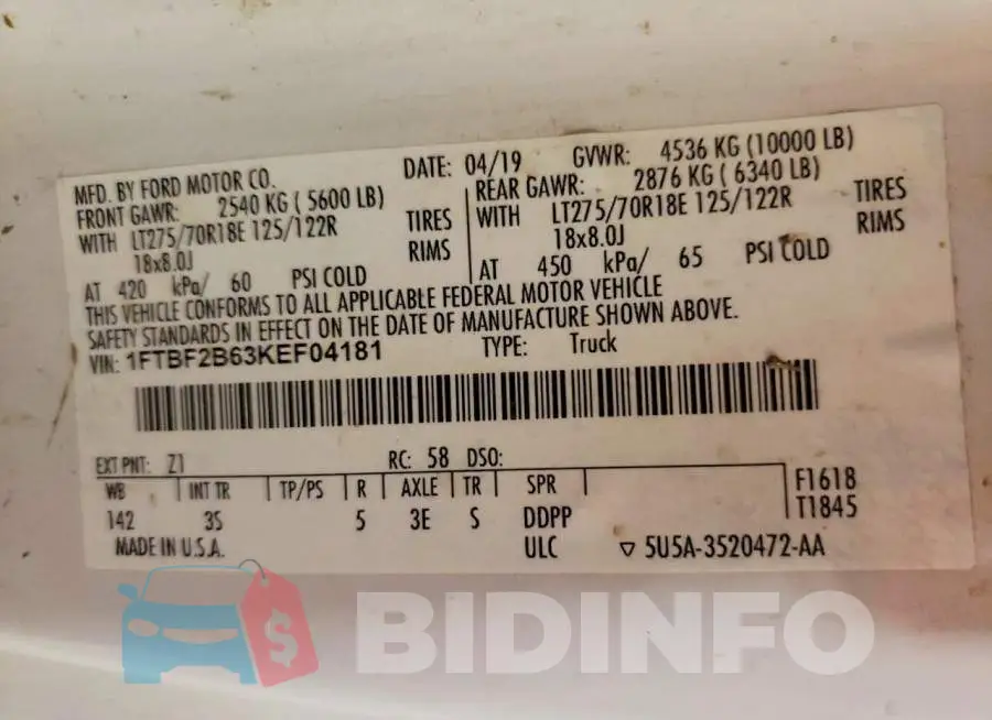 1FTBF2B63KEF04181 Photo# 13