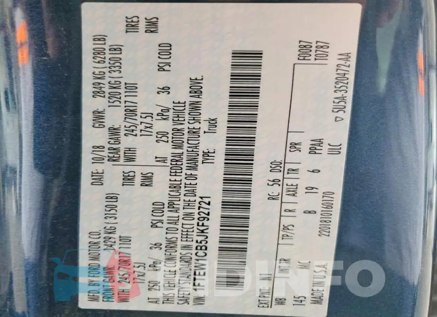 1FTEW1CB5JKF92721 Photo# 12