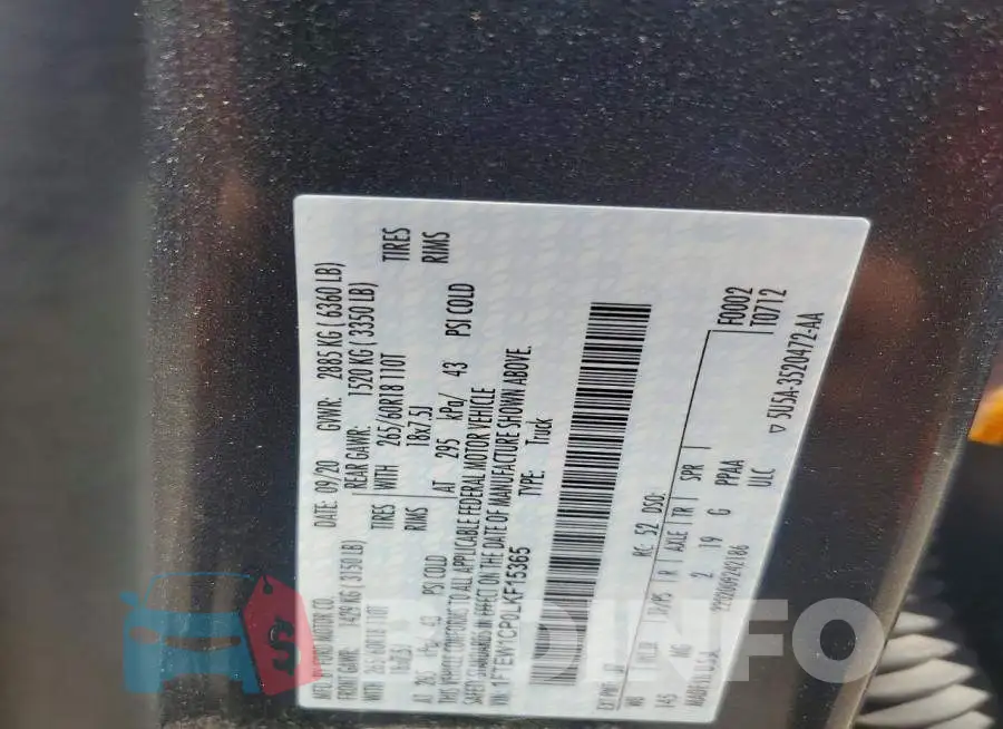 1FTEW1CP0LKF15365 Photo# 12