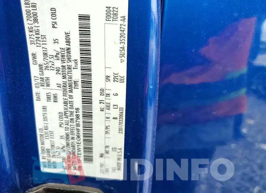 1FTEW1EG6HFB79816 Photo# 12