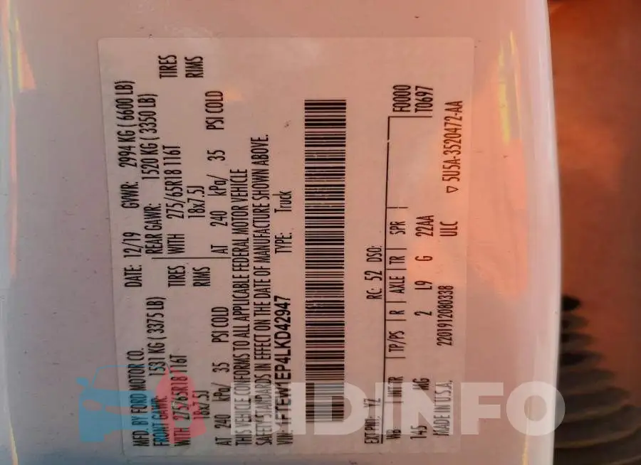 1FTEW1EP4LKD42947 Photo# 13