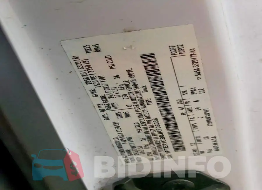 1FTEX1CB8JKF06038 Photo# 12