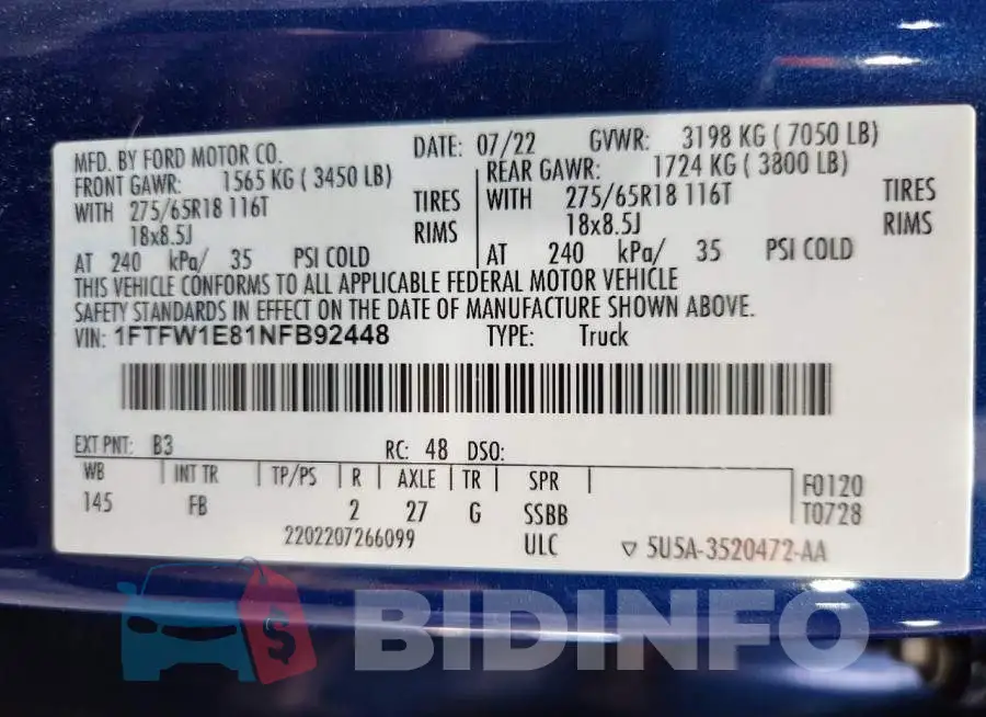 1FTFW1E81NFB92448 Photo# 12
