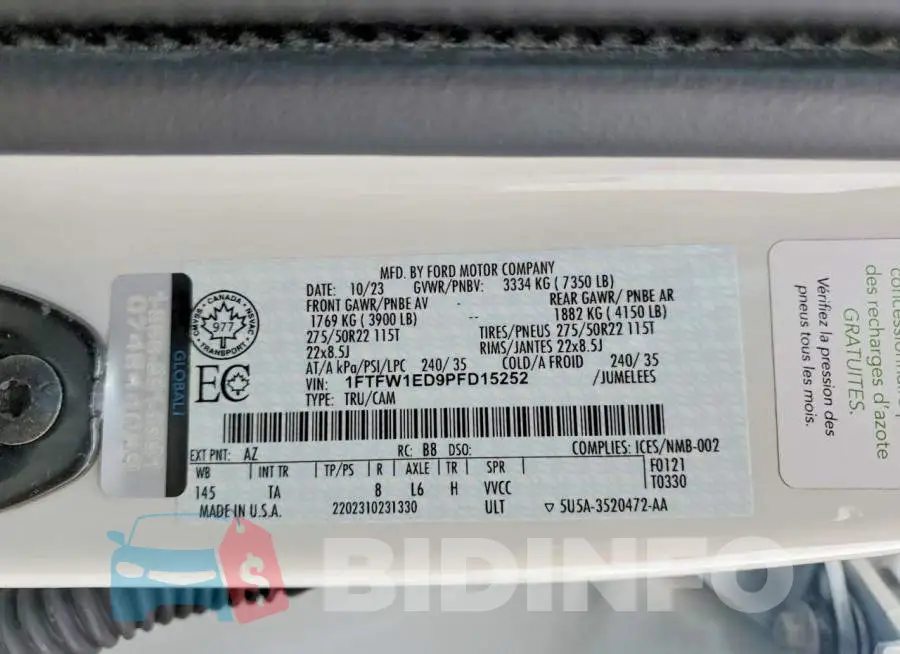 1FTFW1ED9PFD15252 Photo# 13