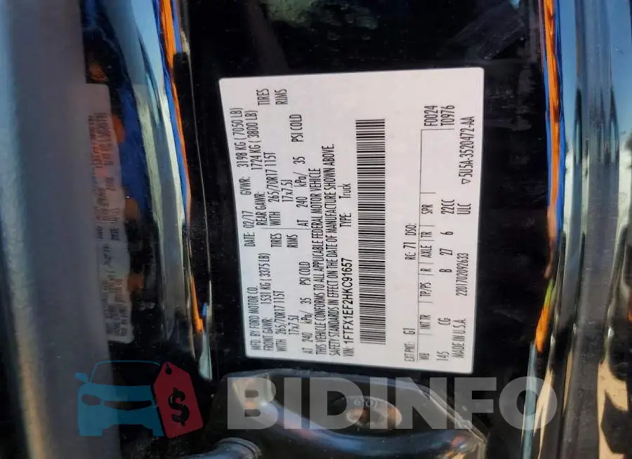 1FTFX1EF2HKC91657 Photo# 13