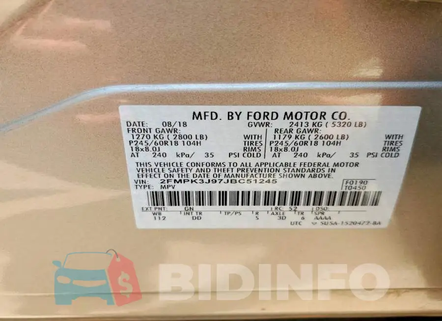 2FMPK3J97JBC51245 Photo# 13