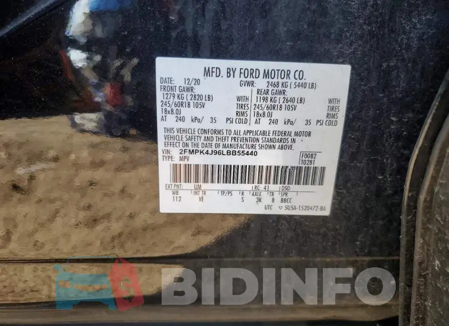 2FMPK4J96LBB55440 Photo# 12