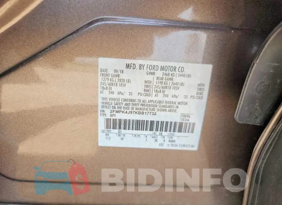 2FMPK4J97KBB17732 Photo# 13