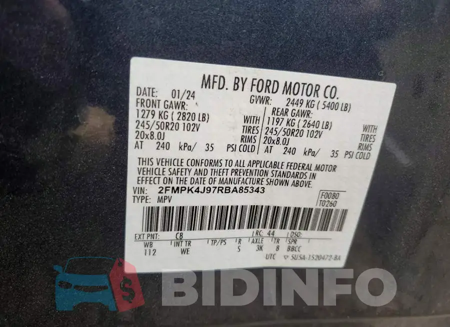 2FMPK4J97RBA85343 Photo# 13
