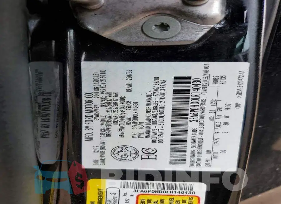 3FA6P0HD0LR140430 Photo# 12