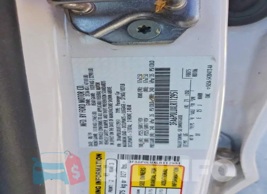 3FA6P0LUXLR112951 Photo# 13