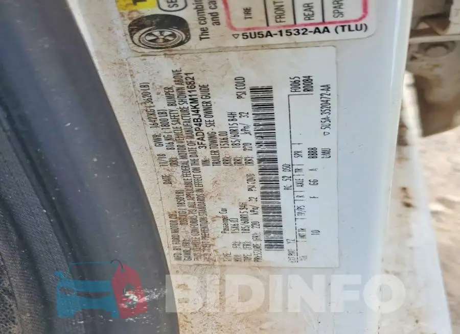 3FADP4BJ4KM116821 Photo# 12