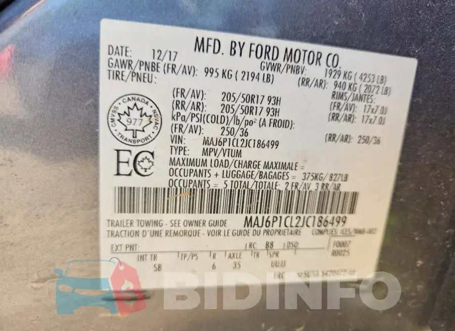 MAJ6P1CL2JC186499 Photo# 13