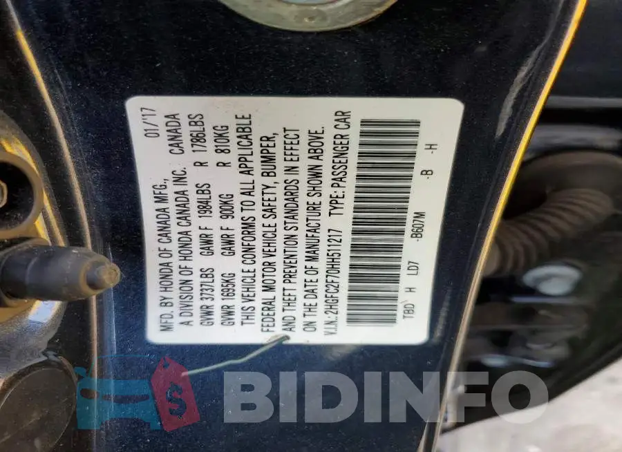 2HGFC2F70HH511217 Photo# 12