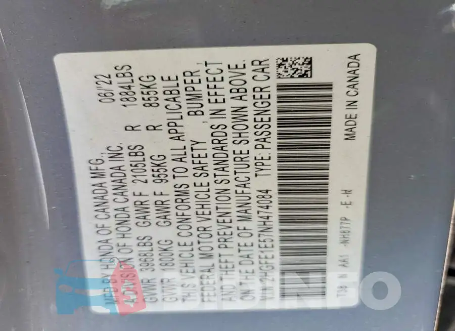 2HGFE1E57NH474084 Photo# 13