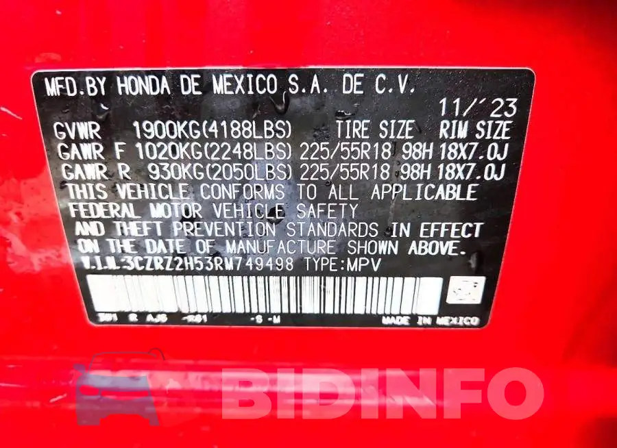 3CZRZ2H53RM749498 Photo# 12