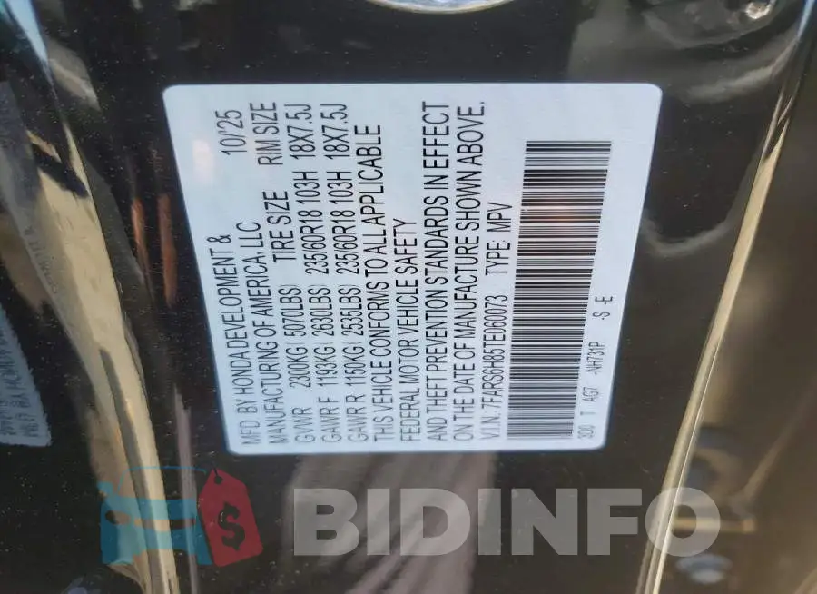 7FARS6H85TE060073 Photo# 14