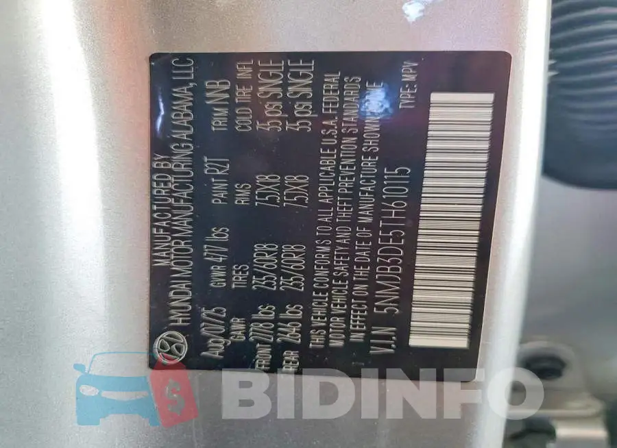 5NMJB3DE5TH610115 Photo# 13