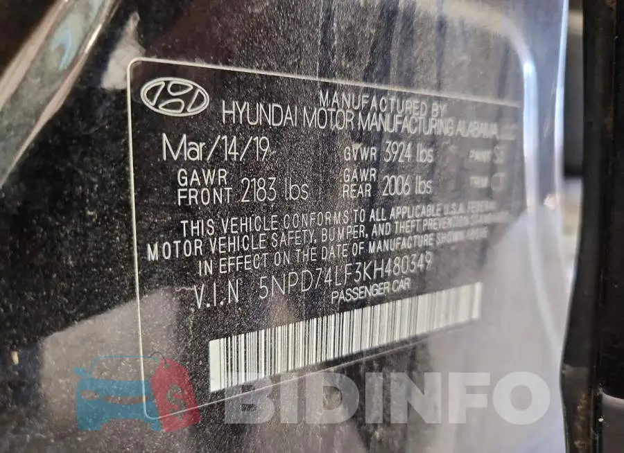 5NPD74LF3KH480349 Photo# 13